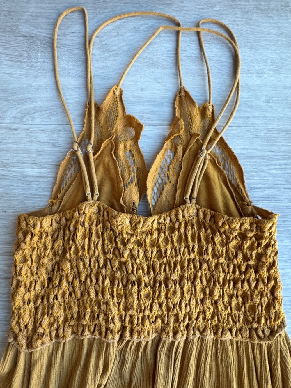 Free People Womens Adella Slip Dress Golden Yellow Lace Fairy Dress XS - Picture 10 of 11